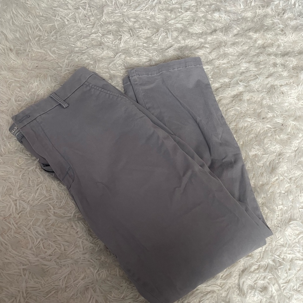Izod Gray Chinos Flat Front Cotton Blend